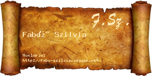 Fabó Szilvia névjegykártya
