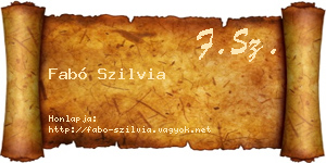 Fabó Szilvia névjegykártya