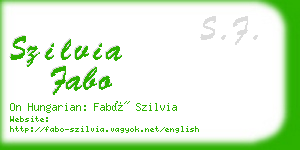 szilvia fabo business card